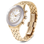 Octea chrono watch Swiss Made, Metal bracelet, Gold tone, Champagne gold-tone finish